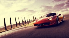 Car red cars motion blur Trees