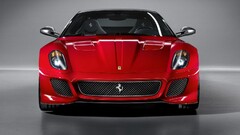 Car red cars vehicle Ferrari frontal view Ferrari 599 Supercars