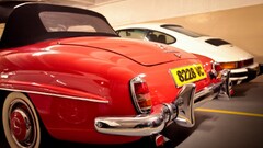 Car red cars white cars vehicle numbers Porsche Mercedes-Benz