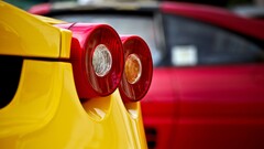 Car red cars yellow cars vehicle taillights Ferrari ferrari f430