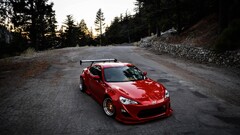 Car road Scion FR-S front angle view Toyobaru Scion