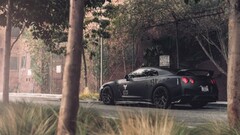 Car street Trees nissan gt-r Nissan GT-R R35 GT-R