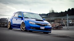 Car Subaru blue cars numbers vehicle
