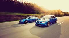 Car Subaru subaru impreza stance blue cars colored wheels