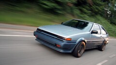 Car Toyota AE86 Toyota road blue cars pop-up headlights vehicle