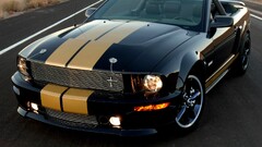 Car vehicle black cars Shelby Ford Shelby GT500 road asphalt