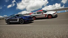 Car vehicle Ford blue cars silver cars asphalt