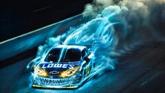 Car vehicle nascar cyan smoke