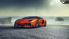 Car vehicle orange cars Sea