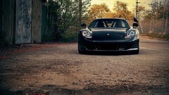 Car vehicle Porsche black cars Porsche Carrera GT frontal view