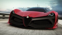 Car vehicle red cars Alfa Romeo