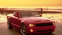 Car vehicle red cars Ford mustang Ford