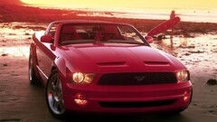 Car vehicle red cars Ford mustang Ford