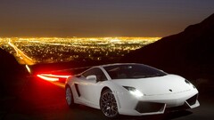 Car vehicle white cars cityscape night Supercars
