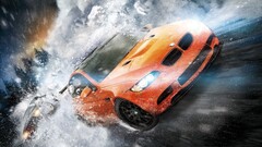 Car video games orange cars BMW racing snow vehicle