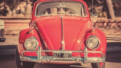 Car volkswagen beetle vehicle numbers red cars red