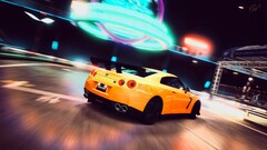Car yellow cars Nissan nissan gt-r Drifting video games street