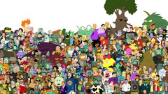 cartoon collage Futurama TV