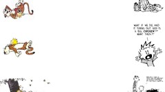 cartoon white background calvin and hobbes Simple Background