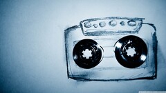 cassette audio cassete blue light blue Music Simple Background
