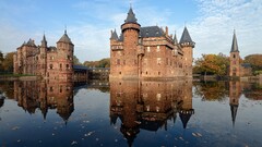 castle architecture reflection Lake building Netherlands