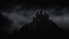 castle dark night black