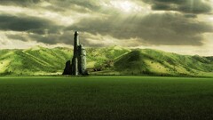 castle digital art nature landscape sky clouds