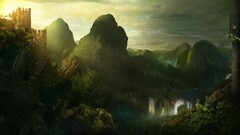 castle nature fantasy art