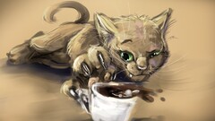 cats Animals cup coffee