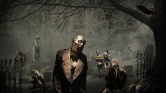 cemetery artwork surreal Trees Birds graveyards