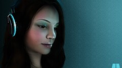 cgi Women headphones face