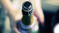 Champagne bottles depth of field alcohol macro