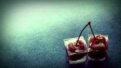 cherries ice cubes fruit cherries (food) food