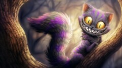 cheshire cat artwork smiling branch fantasy art