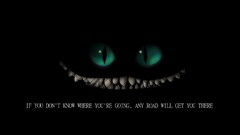 cheshire cat eyes dark Typography