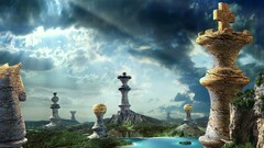 chess fantasy art sky landscape