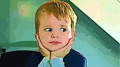 children digital art thinking humor