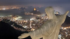 christ the redeemer Rio de Janeiro cityscape night statue Brazil