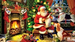 Christmas Christmas ornaments dog santa claus