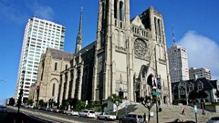 Church San Francisco praying cityscape street USA