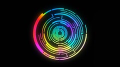 circle pendulum logo Music black background colorful