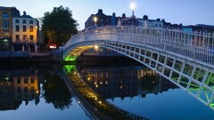 City cityscape Bridge night dublin
