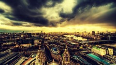 City cityscape London England sky clouds