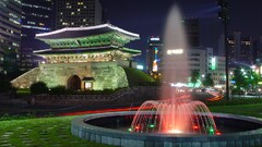 City cityscape night south korea