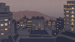 City digital art Minimalism Drawn