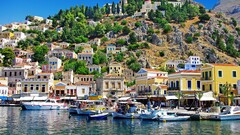 City Greece boat colorful vibrant