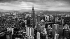 City kuala lumpur monochrome