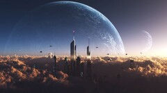City planet spaceship