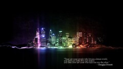 City quote colorful Typography neon digital art City Lights