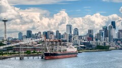 City ship sky skyline cityscape Seattle